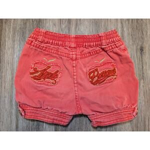 Vintage Girls Apple Bottom Jeans 4t Y2k Embroidered Stretch Waist Orange Coral